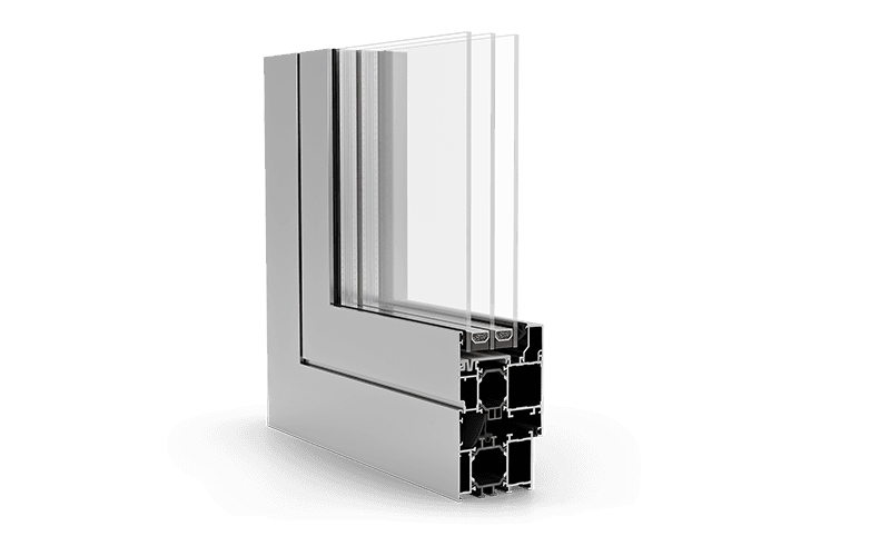 Doorsnede aluminium kozijnprofiel